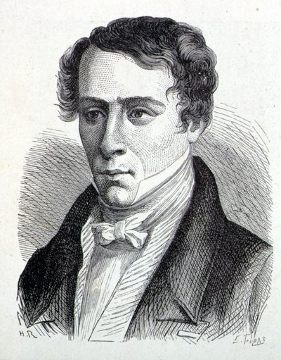 Ritratto di Augustin Fresnel (1788-1827), fisico francese - in "Album of Science; illustrious scientists; Great discoveries" 1896 da French School