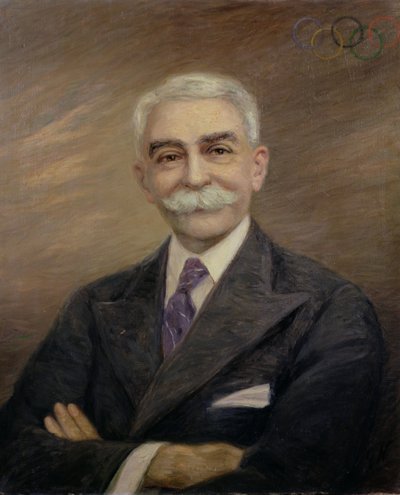 Ritratto del Barone Pierre de Coubertin (1863-1937) da French School