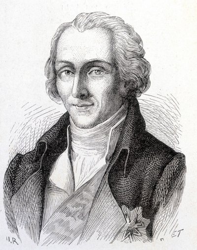Ritratto di Benjamin de Rumford, fisico americano (1753 - 1814) - in "Album della Scienza; illustri scienziati; Grandi scoperte" 1896 da French School