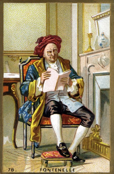 Ritratto di Bernard Le Bouyer (Le Bovier) de Fontenelle (1657-1757). Cromolitografia della fine del XIX secolo. da French School
