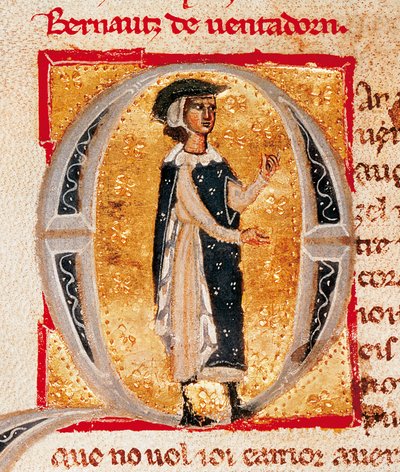 Ritratto di Bernart de Ventadorn da French School