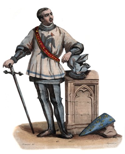 Ritratto di Bertrand Duguesclin (Du Guesclin) (1320-1380), cavaliere bretone e comandante militare francese. illustrazione da 