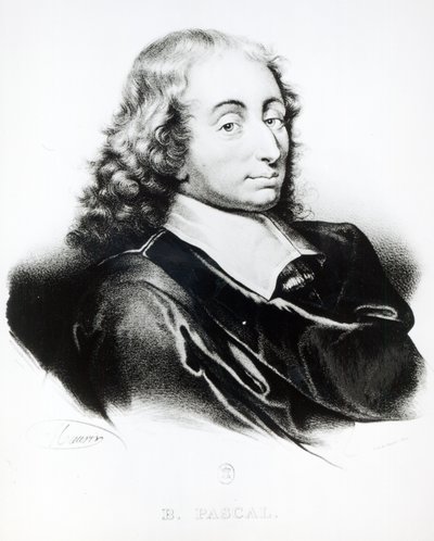 Ritratto di Blaise Pascal (1623-62) inciso da Francois Seraphin Delpech da French School