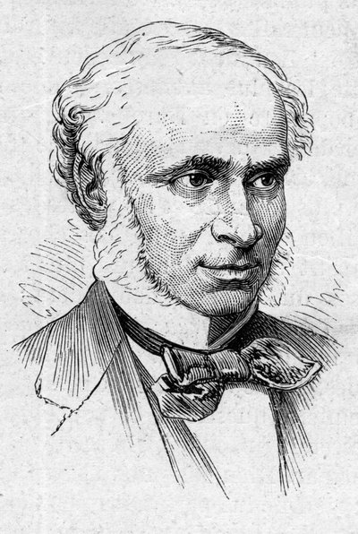 Ritratto di Camille Doucet (1812-1895), poeta, drammaturgo e accademico francese. Incisione in "Le Monde Illustré" n.883 del 14 marzo 1874 da French School