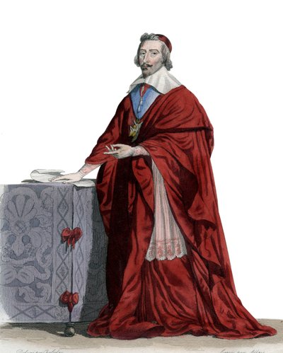 Ritratto del Cardinale Richelieu (Armand Jean du Plessis) (1585-1642), ecclesiastico, nobile e statista francese da French School