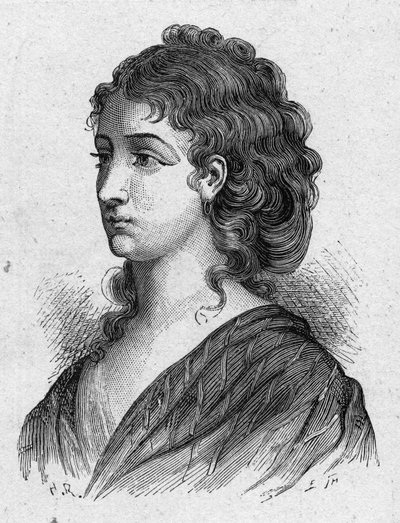 Ritratto di Cécile Aimée Renault (1774-1794), rivoluzionaria francese. Incisione del 1889. Collezione privata da French School