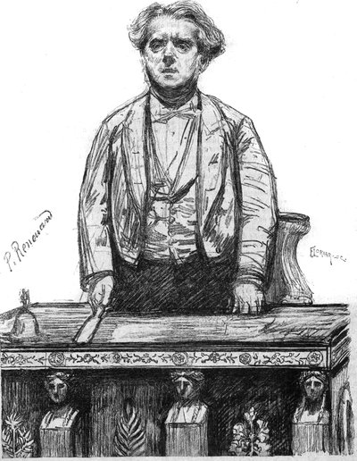 Ritratto di Charles Floquet (1828-1896), avvocato e politico francese. Incisione in 