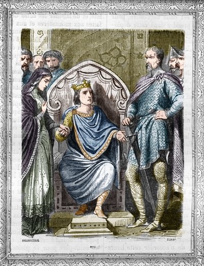 Ritratto di Carlo III detto il Semplice (879-929). Incisione in "Histoire des Papes-Rois-Queen and Empereurs a travers les centuries" di Maurice Lachatre da French School