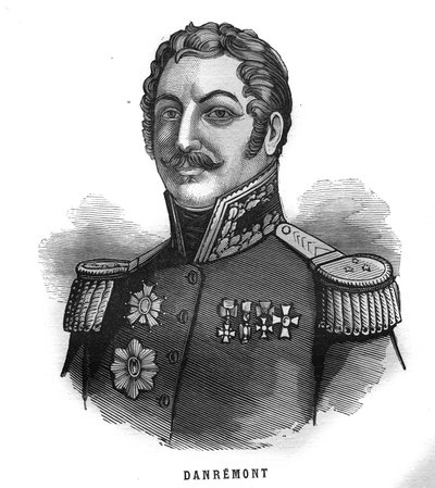 Ritratto di Charles Marie, Conte Denys di Damremont (1783-1837), generale francese. Incisione in "Le Illustrazioni dell
