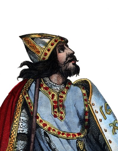 Ritratto di Carlo Martello, leader militare e politico franco da French School