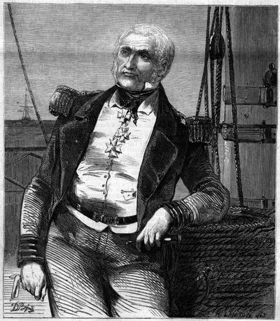 Ritratto di Charles Napier (1786-1860), ammiraglio e politico scozzese. Incisione in "Le Monde Illustré" n°188 del 17 novembre 1860 da French School