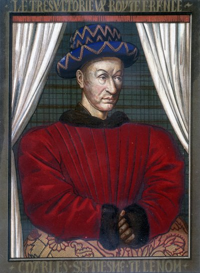 Ritratto di Carlo VII (1403 - 1461), Re di Francia da French School