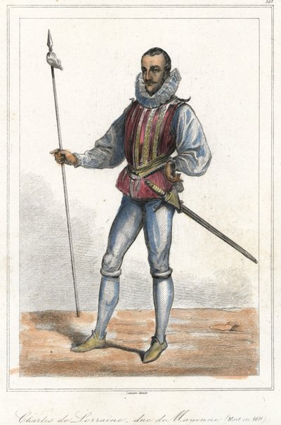 Ritratto di Charles de Lorraine, Duca di Mayenne (1554 - 1611), Principe francese. Dopo Henri, Duca di Guise, fu capo della Lega (1589) da French School
