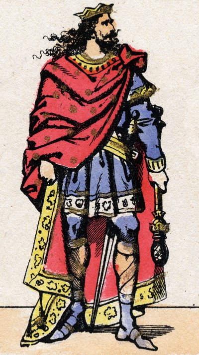 Ritratto di Childerico II, Re dei Franchi dal 670 al 673. da French School