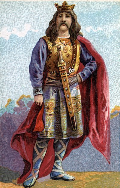 Ritratto di Chilperico I, Re dei Franchi dal 561 al 584 da French School
