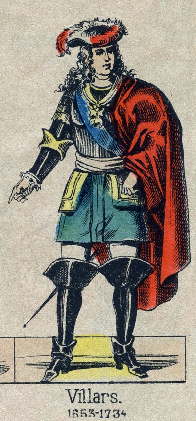Ritratto di Claude Louis Hector de Villars (1653-1734), maresciallo di Francia. Immagine di Epinal della fine del XIX secolo da French School