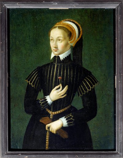Ritratto di Claudia di Francia (1499-1524) Regina di Francia e moglie di Francesco I. Dipinto anonimo del XVI secolo. Chantilly, Museo Condé da French School