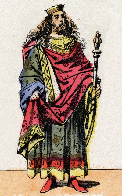 Ritratto di Clodione detto Il Capelluto, re dei Franchi dal 428 al 448 da French School