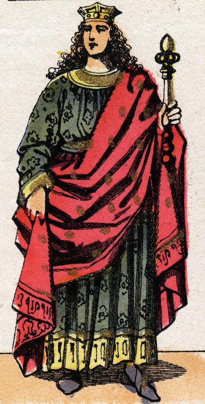 Ritratto di Clotario II (584 - 628), Re di Neustria e Re dei Franchi da French School