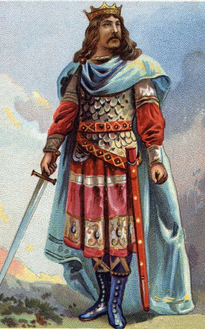 Ritratto di Clotario IV, re dei Franchi dal 716 al 718. Cromolitografia intorno al 1890 da French School
