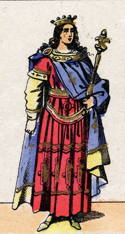Ritratto di Clodoveo III, re dei Franchi dal 691 al 695 da French School