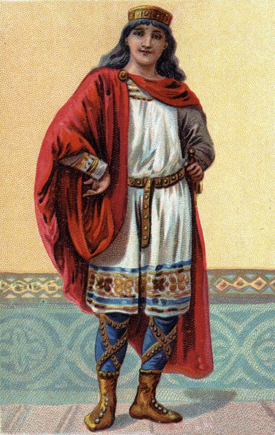 Ritratto di Clodoveo II, Re dei Franchi (ca. 633-657) da French School