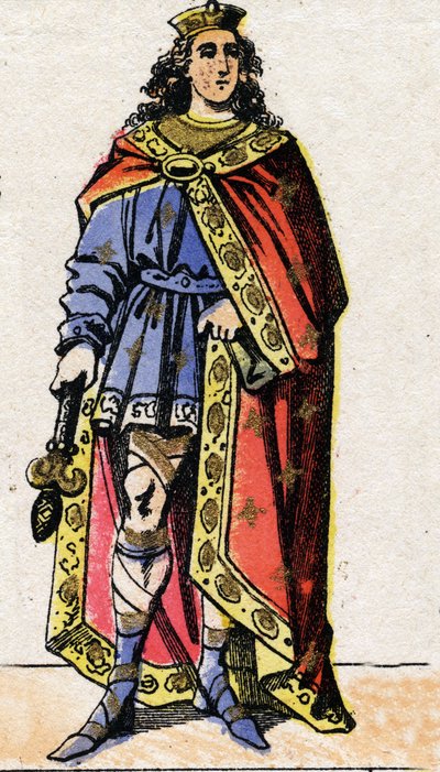Ritratto di Clodoveo II, Re dei Franchi (ca. 633-657). da French School