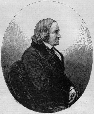 Ritratto del conte Alfred de Vigny (1797-1863), scrittore e poeta francese. Incisione in "Le Monde Illustré" n.36 del 19 dicembre 1857 da French School