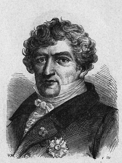 Ritratto di Cuvier (1769-1832), zoologo e paleontologo francese - in "Album de la Science; illustrious scientists; Great discoveries" 1896 da French School
