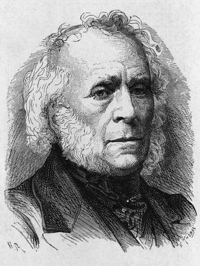 Ritratto di David Brewster (1781 - 1868) - in "Album della Scienza; illustri studiosi; Grandi scoperte" 1896 da French School