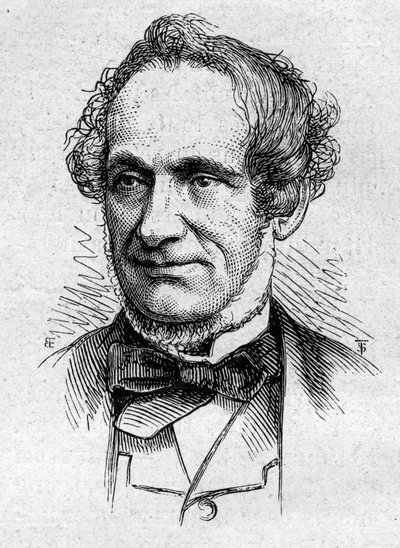 Ritratto di Desire Nisard (1806-1888), saggista e accademico francese. Incisione in 
