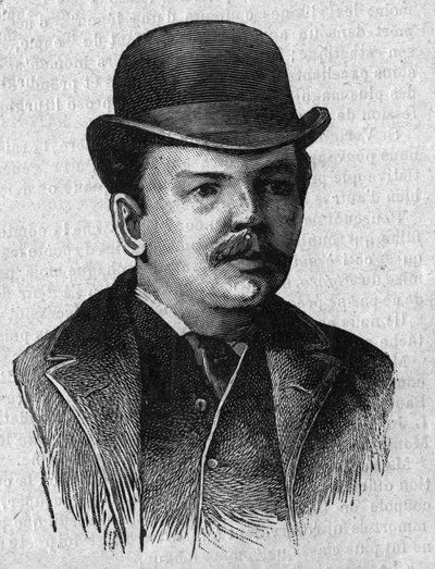 Ritratto del Dr. Leander Starr Jameson, Primo Ministro britannico della Colonia del Capo in Sudafrica. Incisione in 