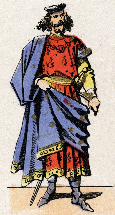 Ritratto di Ebroin, maggiordomo di palazzo di Neustria nel VII secolo da French School