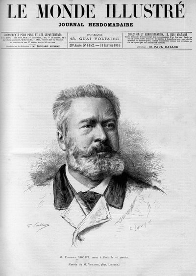 Ritratto di Edmond About (1828-1885), scrittore e giornalista francese, membro dell