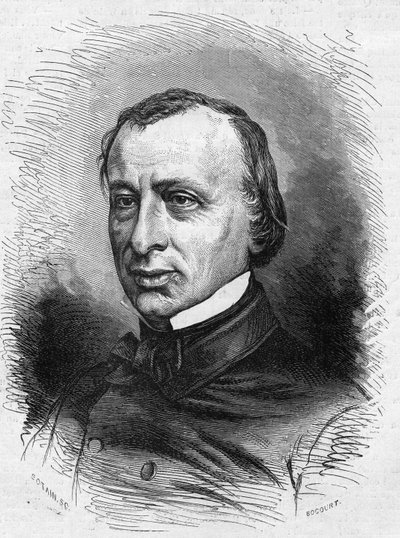 Ritratto di Edouard Lefevre de Laboulaye (1811-1883), avvocato e politico francese. Incisione in "Le Monde Illustré" n.689 del 25 giugno da French School