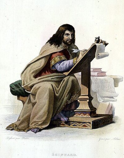 Ritratto di Eginardo (Einhard, Einhart, Einard, 775-840), cronista franco - in 