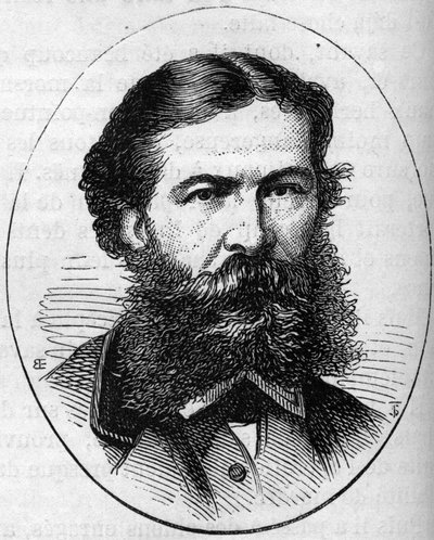 Ritratto di Ernest Antoine Auguste Hébert (1817-1908), pittore francese. Incisione in "Le Monde Illustré" n.890 del 2 maggio 1874 da French School