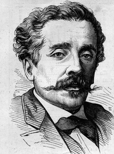 Ritratto di Ernest Lacan (1829-1879), giornalista e scrittore francese. Incisione in "Le Monde Illustré" n.1141 dell