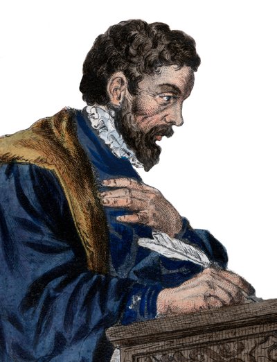 Ritratto di Etienne Jodelle, drammaturgo e poeta francese da French School