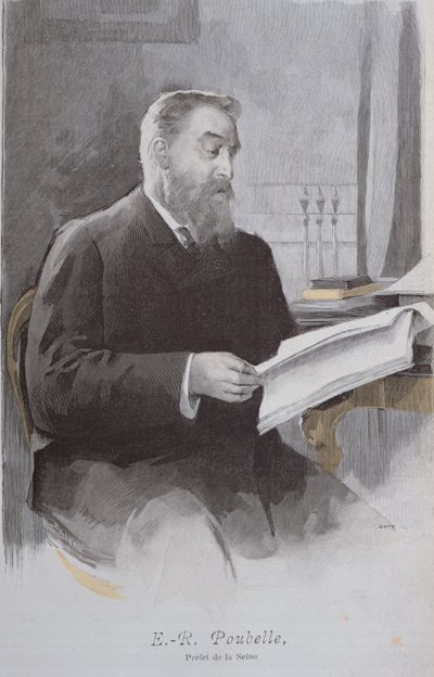 Ritratto di Eugene Poubelle (1831-1907), da La Revue Illustrée, 15 giugno 1893 da French School