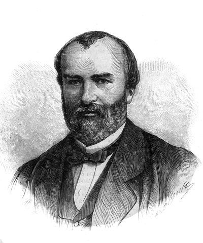Ritratto di François-Saturnin-Léonide Babaud-Laribière (François Saturnin Léonide Babaud Laribière) (1819-1873) politico e massone francese - Incisione del 1870 da French School