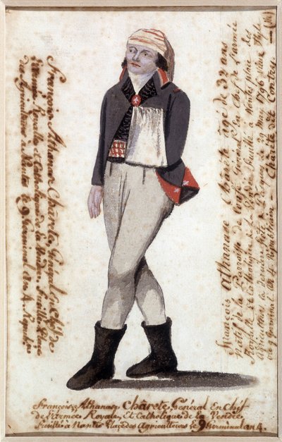 Ritratto di François Athanase de Charette de la Contrie (1763-1796), con braccio in una fascia, leader realista della Vandea - Museo Dobrée, Nantes da French School
