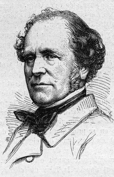 Ritratto di Francois Auguste Mignet (1796-1884), storico e accademico francese. Incisione in "Le Monde Illustré" n.883 del 14 marzo 1874 da French School