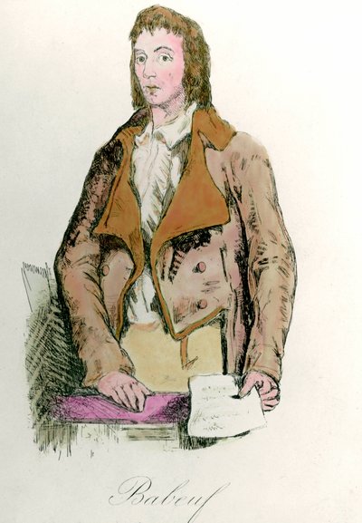 Ritratto di Francois Babeuf detto Gracchus (1760 - 1797) rivoluzionario. Incisione da French School
