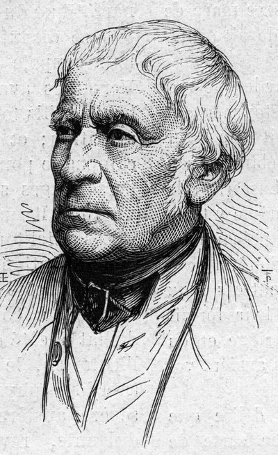 Ritratto di Francois Guizot (1787-1874), politico, storico e accademico francese. Incisione in 