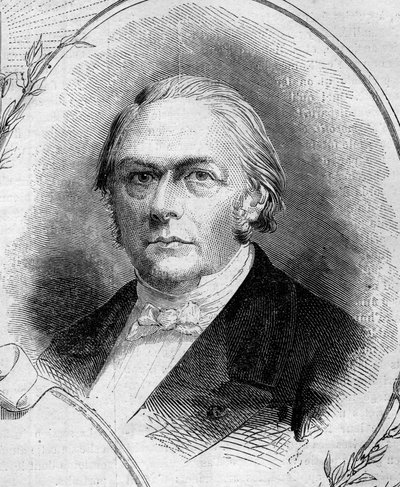Ritratto di Francois Jules Devinck (1802-1878), industriale e politico francese. Incisione in "Le Monde Illustré" n.262 del 19 aprile 1862 da French School
