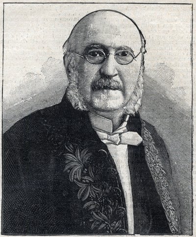 Ritratto di François Jules Suisse detto Jules Simon (1814-1896), filosofo e statista francese, in "Le Petit Parisien". da French School