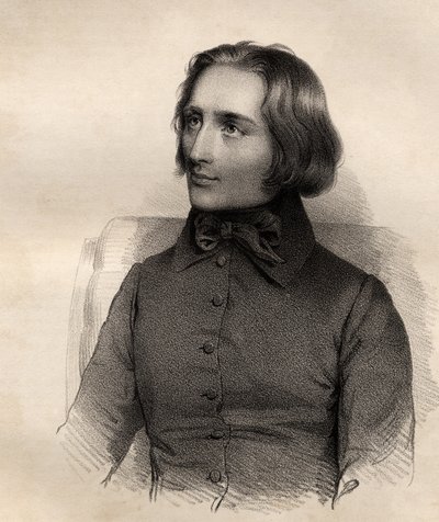 Ritratto di Franz Liszt (1811-86) virtuoso del pianoforte e compositore ungherese da French School