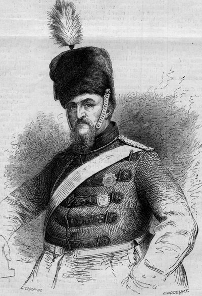 Ritratto di Federico VII (1808-1863), Re di Danimarca. Incisione in "Le Monde Illustré" n.346 del 28 novembre 1863 da French School