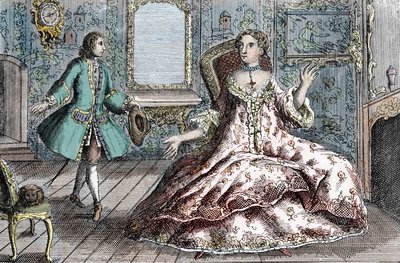 Ritratto del criminale francese Marie Catherine Taperet Lescombat e del suo amante Henri Mongeot da French School